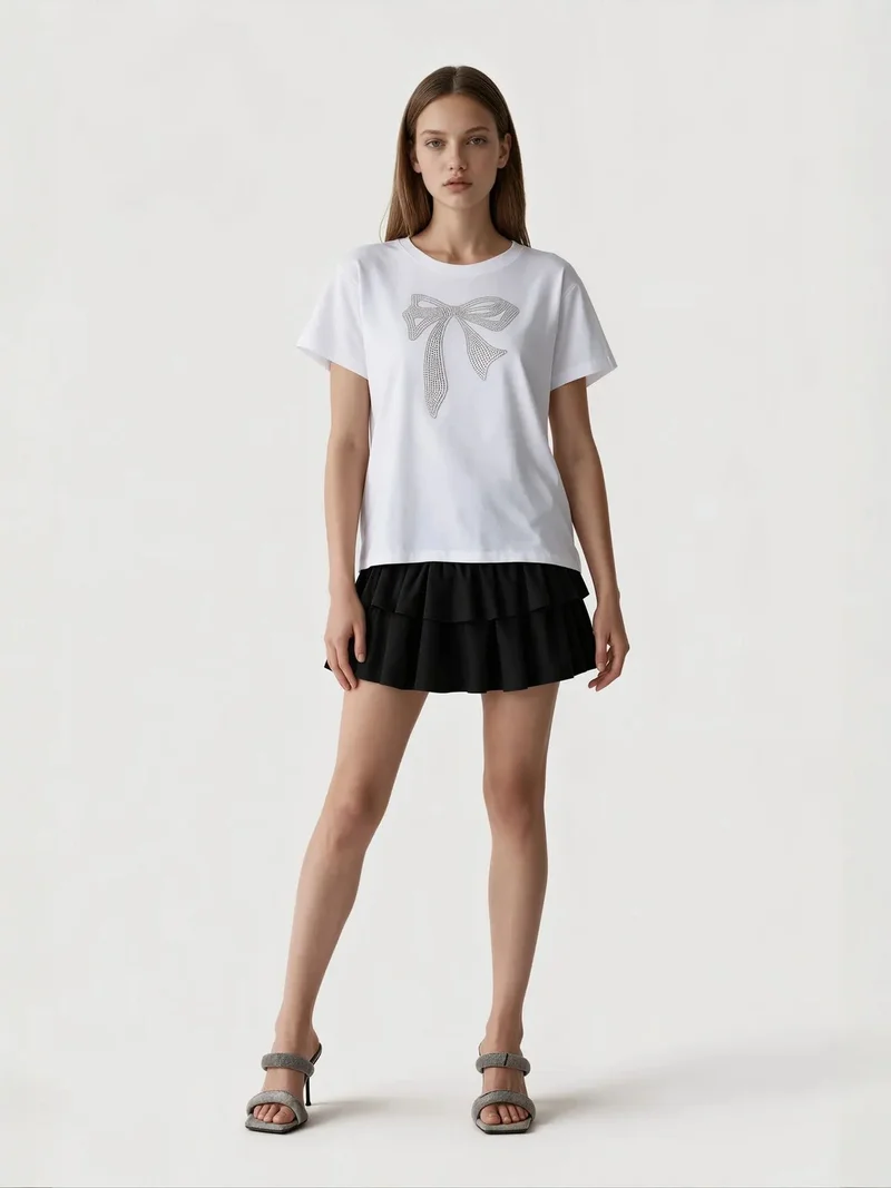 Jennyfer White Women's Cotton T-Shirt for Women | Best Price UAE