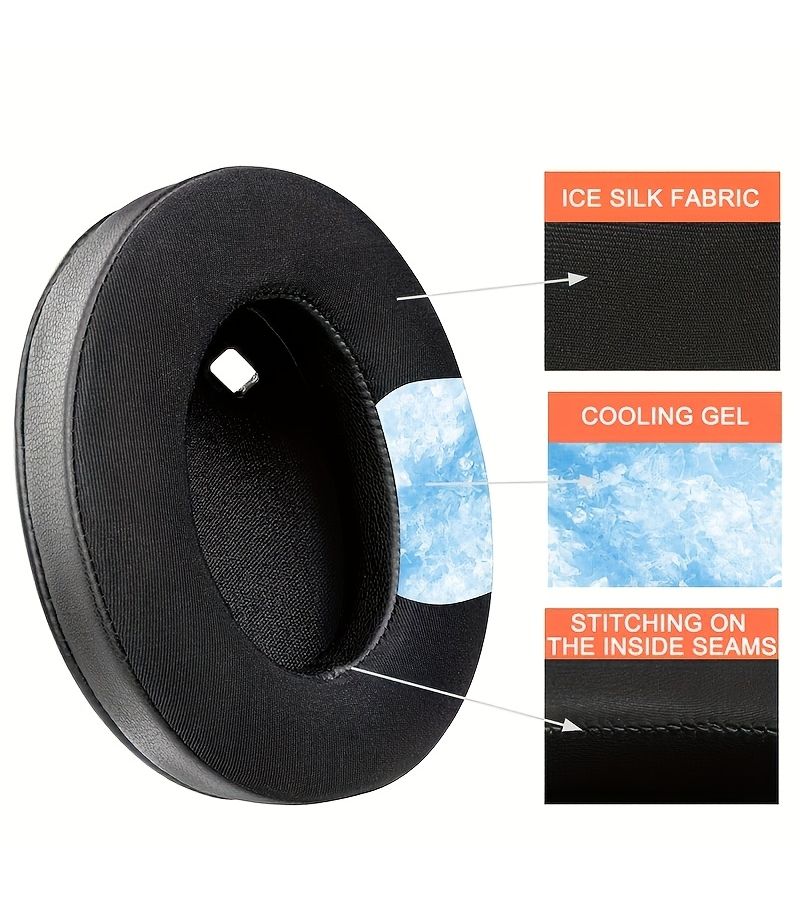 Golden Cooling Gel Replacement Ear Cushions for Sony WH 1000XM4 Headphones - Image 4