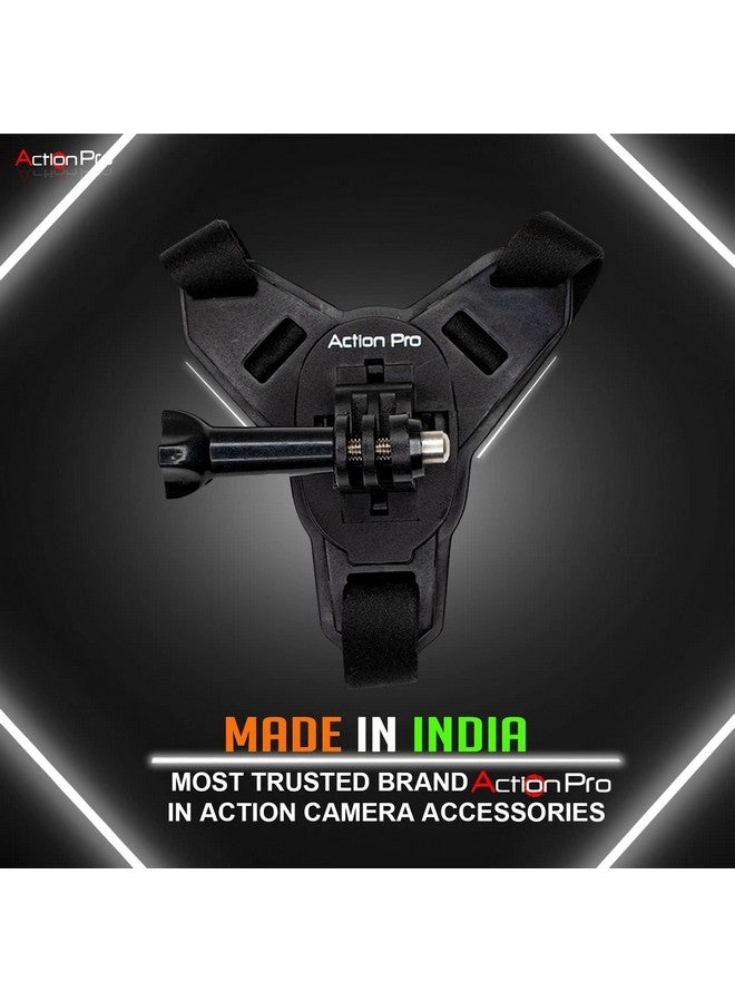 Action Pro Pro Made In India Helmet Chin Mount Strap Compatible With Gopro-13/12/11/10/9/8/7/6/5/4/Sjcam/Dji Insta 360 And All Action Cameras - Image 2