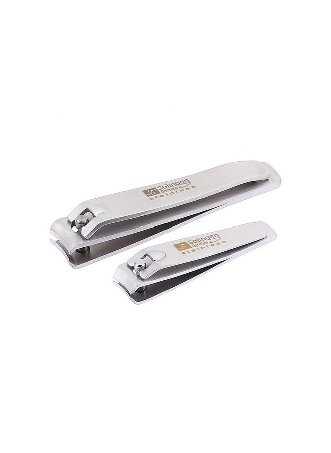 solingen - Nail Clippers 2 Pcs Professional Sharp Tools Set Stainless Steel Metal Made In Germany Kit For Manicure & Pedicure Toenail Fingernail Care For Women Mens And Baby - Image 1