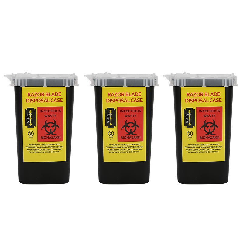 3pcs Tattoo Waste Needle Storage Box Tattoo Blade Syringe Needle Trash Container Case - Image 2