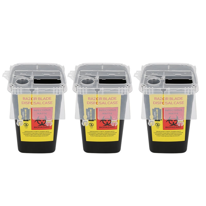 3pcs Tattoo Waste Needle Storage Box Tattoo Blade Syringe Needle Trash Container Case - Image 1