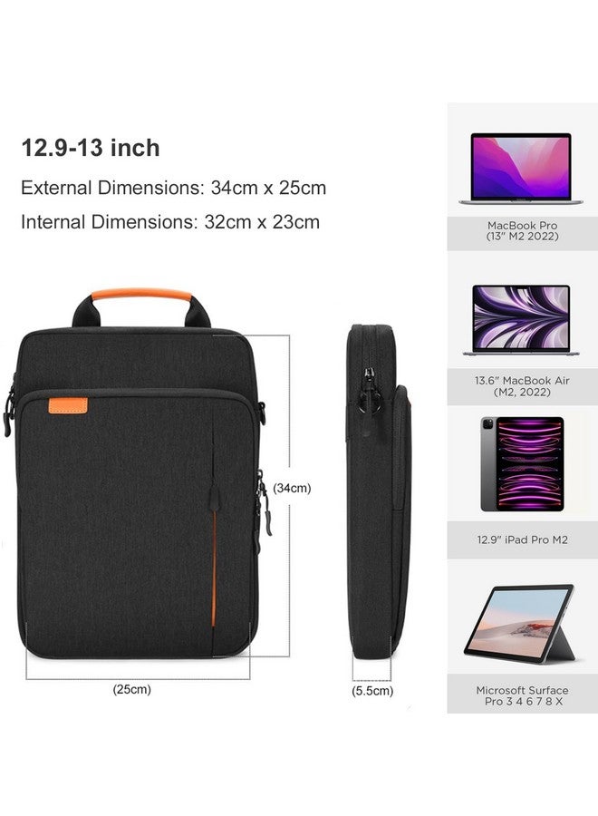ProElite Polyster Tablet Sleeve Bag 13.3 inch for Samsung Galaxy Tab S9 FE+/S7/S8 Plus/S9 Plus/S7 FE 12.4", Apple iPad Pro 12.9", MacBook Air/Pro Retina, Microsoft Surface Pro 4/5/6/7/8/9, Black - Image 2
