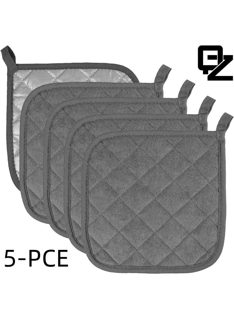 QZ 5 PCS Pot Holders for Kitchen, Cotton Potholers with Great Heat Resistance, Hot Pads, Trivets for Cooking and Baking - Image 1