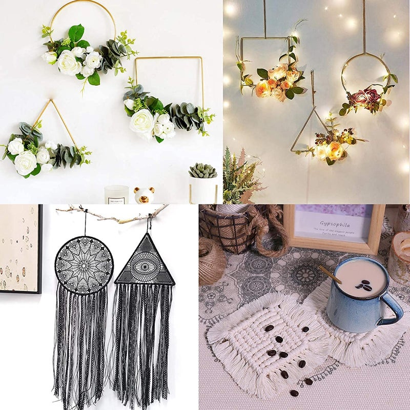 TIPTOP DECORATION Tiptop Decoration Premium Silver Steel Square Rings Hoops for Macramé and Dream Catchers Craft [Size 6-8-10 Inches] (Multipurpose) (Set of 4 Pcs Each Size)  - Image 5