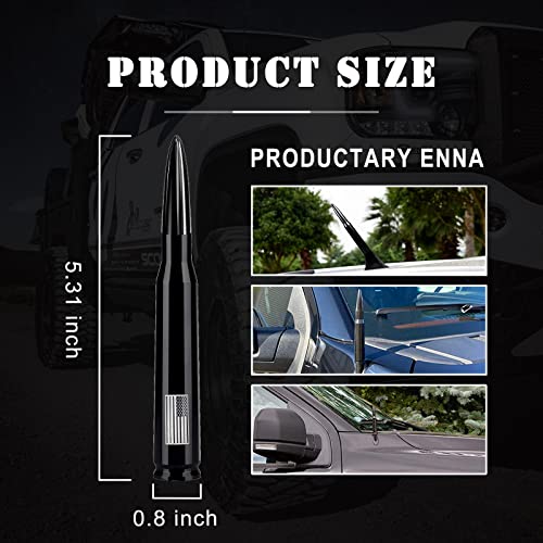 Ajxn 1 PC Car Truck Bullet Antenna, Automobile Antenna Mast, Suitable for GM Chevy Silverado 1500 3500 HD Avalanche GMC Sierra 1500 3500 Denali Heavy Duty Pickup Trucks Accessories (Black) - Image 3