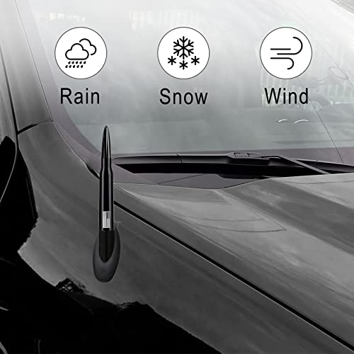 Ajxn 1 PC Car Truck Bullet Antenna, Automobile Antenna Mast, Suitable for GM Chevy Silverado 1500 3500 HD Avalanche GMC Sierra 1500 3500 Denali Heavy Duty Pickup Trucks Accessories (Black) - Image 2