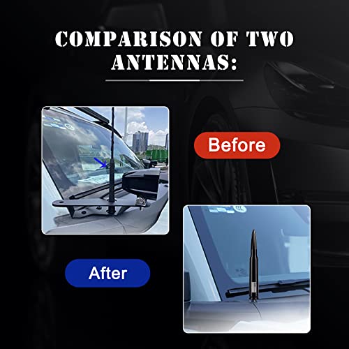 Ajxn 1 PC Car Truck Bullet Antenna, Automobile Antenna Mast, Suitable for GM Chevy Silverado 1500 3500 HD Avalanche GMC Sierra 1500 3500 Denali Heavy Duty Pickup Trucks Accessories (Black) - Image 4