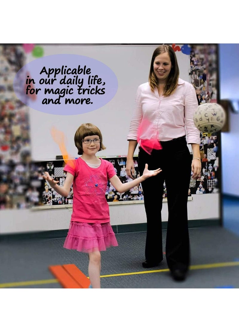 أوزيغالور 12 قطعة أوشحة رقص شعوذة للرقص، دعائم لعب حريرية للأطفال، 6 ألوان (24 بوصة × 24 بوصة) - Image 5