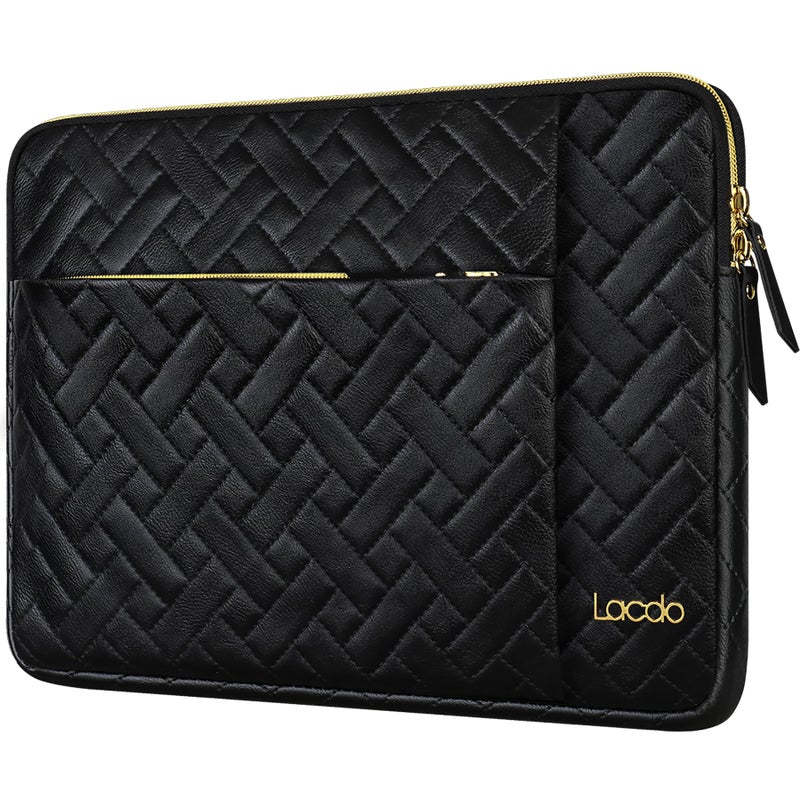 Lacdo 13 Inch Laptop Sleeve Case for 13 inch New MacBook Air M4 A3240 2025, M3 A3113, M2 A2681, M1 A2337 A2179 A1932 2024-2018 | 13" MacBook Pro M2/M1 A2338 A2251 A2289 Computer Bag, Elegant Black - Image 1