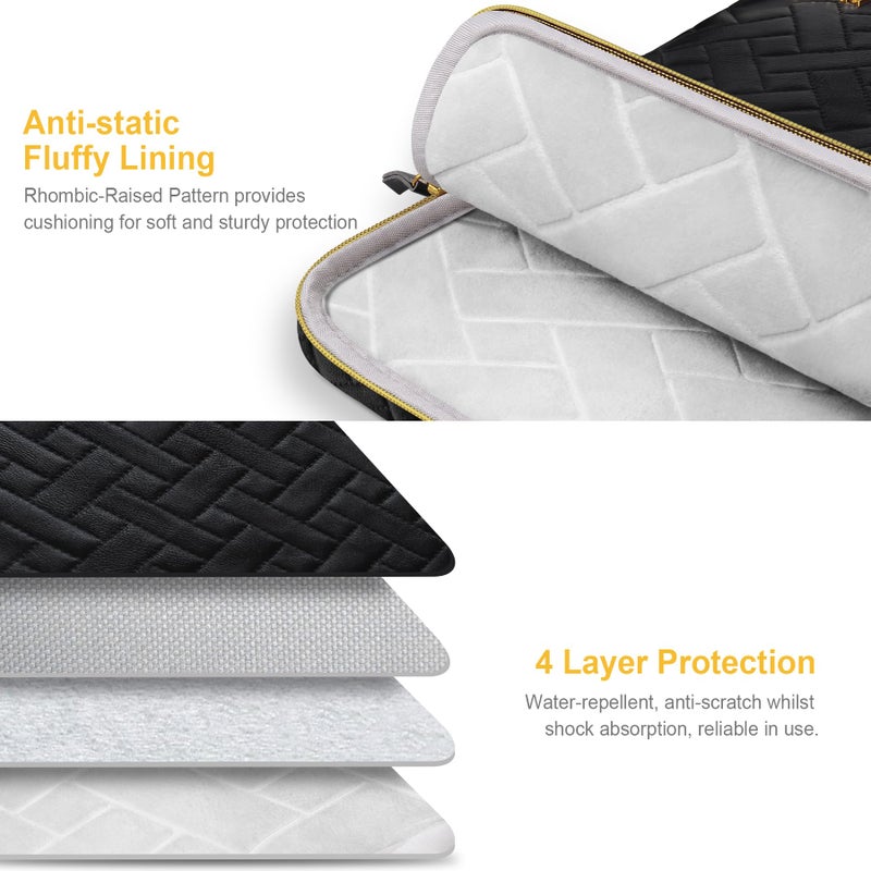Lacdo 13 Inch Laptop Sleeve Case for 13 inch New MacBook Air M4 A3240 2025, M3 A3113, M2 A2681, M1 A2337 A2179 A1932 2024-2018 | 13" MacBook Pro M2/M1 A2338 A2251 A2289 Computer Bag, Elegant Black - Image 2