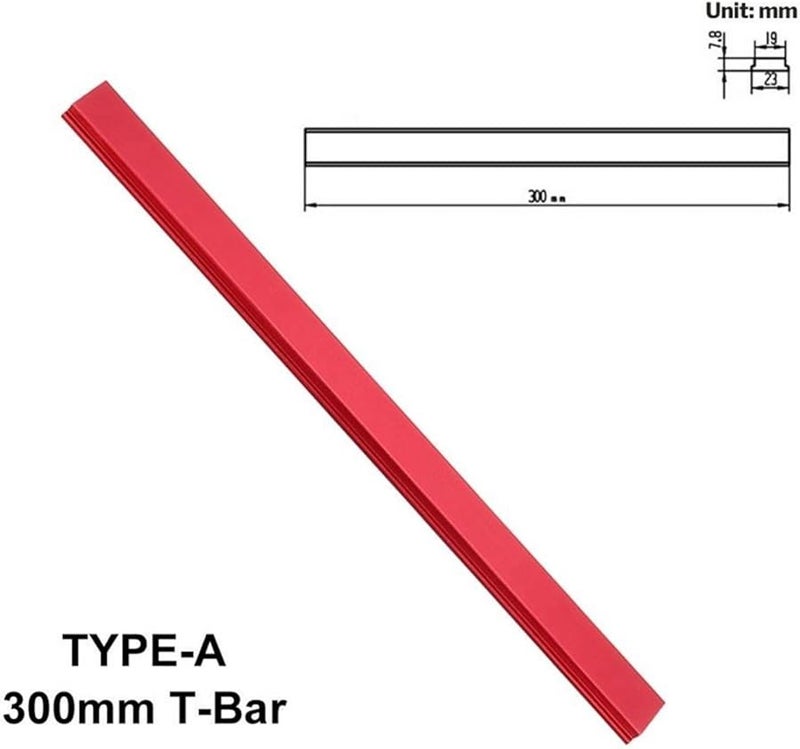 شريط تي من سبائك الألومنيوم منزلق بطول 300 مم عبوة من قطعتين لطاولة النجارة منشار الطاولة طاولة الطحن - Image 3