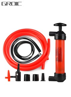 GROIC Liquid Transfer, Siphon Hand Pump - 2 Hoses,Multi-Use Siphon Vacuum Oil Extractor Pump Fluid Extractor Siphon Transfer Pump for Gasoline Liquid Oil Air and Automotive,Automotive Repair Tools  - Image 1