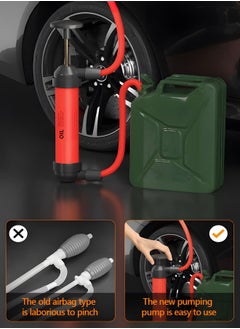 GROIC Liquid Transfer, Siphon Hand Pump - 2 Hoses,Multi-Use Siphon Vacuum Oil Extractor Pump Fluid Extractor Siphon Transfer Pump for Gasoline Liquid Oil Air and Automotive,Automotive Repair Tools  - Image 3