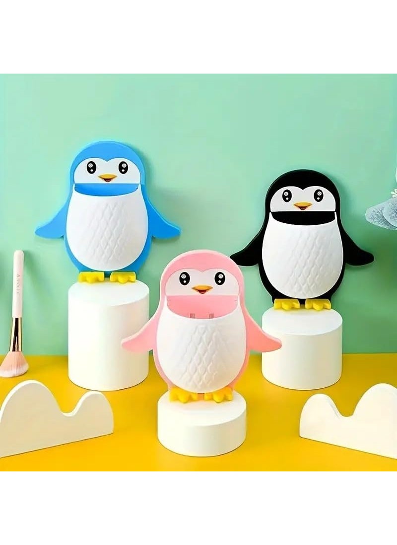 PURCHASE ZONE PURCHASE ZONE Penguin Rack Makeup Tool Finishing Box Dormitory Bathroom Toothbrush Bedside Mobile Phone Wall Hanging Storage Rack House Items Random ColorPack of 1 PIC  - Image 4