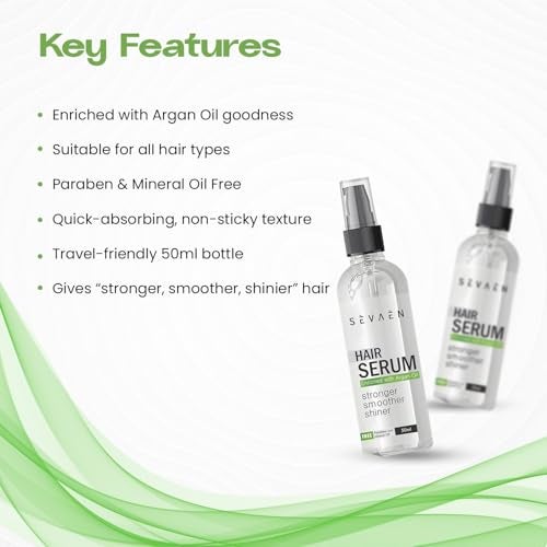 SEVAEN PROFESSIONAL Keratin Care with Argan Oil Shampoo, Spa, and Serum for Strong, Healthy Hair (Set of 3) - Image 3