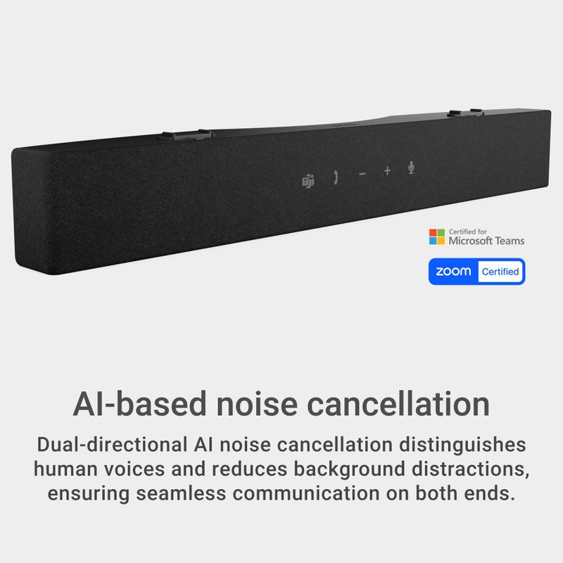DELL شريط صوت مؤتمرات ديل برو بريميوم - SB725 - تحكم في إنهاء المكالمات/المكالمات/خفض الصوت/رفع الصوت/MS Teams، مؤشر حالة LED، سلكي، إلغاء الضوضاء المعتمد على الذكاء الاصطناعي، تجربة صوتية متفوقة - Image 3