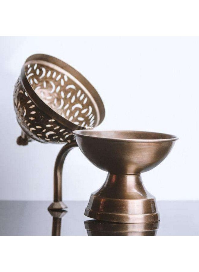 Ritualistic Heritage Brass Hand Loban(Gold) | Dhoop Dhuni Burner | Sambrani Dhoop, Resin and Home Office Temple Prayer | Antique lubandan | Incense Burner | Dhuni - Image 4