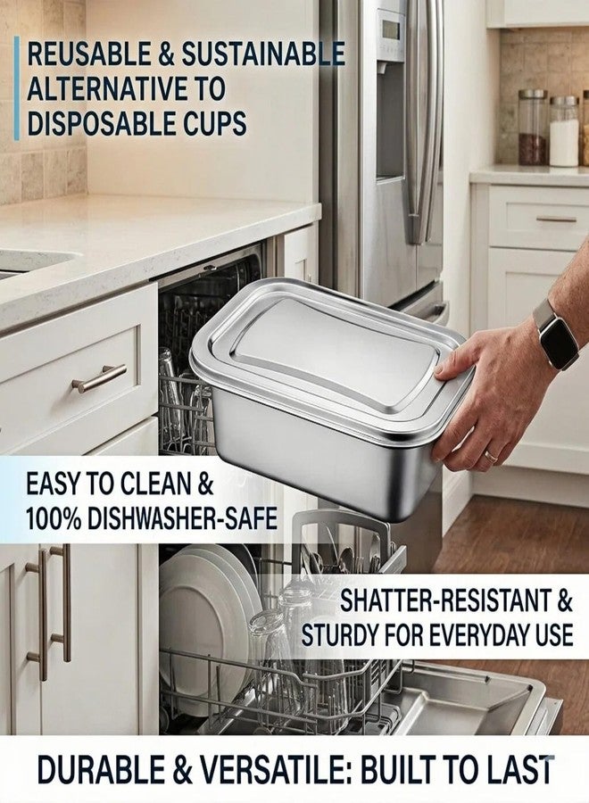 LYCNAGOGUE Stainless Steel Ice Cream Container with Airtight Lid-1.2 Quart Reusable Homemade Ice Cream Tub, Freezer Burn Prevention Storage for Gelato, Sorbet & Frozen Yogurt-Easy Scoop Rectangular Design-1Pack - Image 5