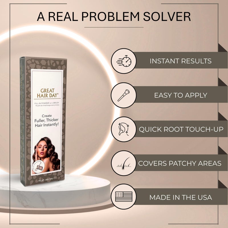 Joan Rivers Beauty Joan Rivers Great Hair Day Root Touch Up Powder â€“ Fill-in Powder for Thicker, Fuller Looking Hair (Brunette) - Image 5