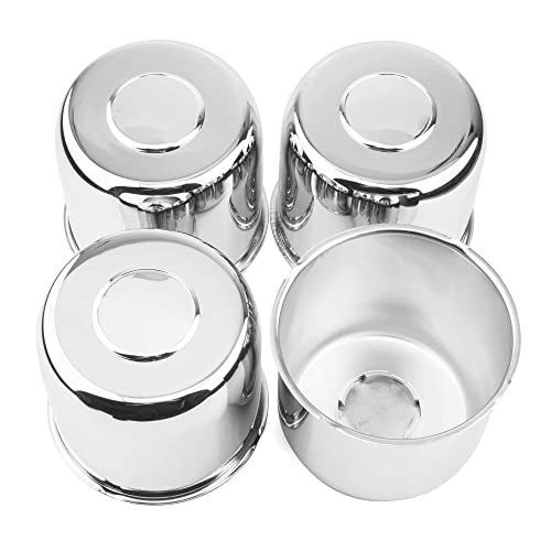 GTownWorks 4Pcs 4.88inch Trailer Wheel Center Caps Fit 4.88"-4.9" Center Bore Truck Trailer RV SUV Wheels Rims, Carbon Steel Silver Hub Covers - Image 1