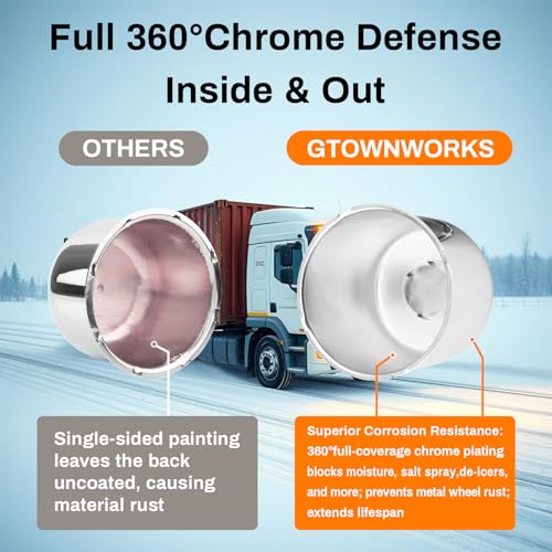 GTownWorks 4Pcs 4.88inch Trailer Wheel Center Caps Fit 4.88"-4.9" Center Bore Truck Trailer RV SUV Wheels Rims, Carbon Steel Silver Hub Covers - Image 5
