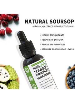 LUNOON Soursop Multivitamin Liquid Drops 1800mg for Regeneration,Immune Boost,Relax,Liver and Zzz,Soursop Graviola Liquid Drops for Daily Health and Immunity Support,Gluten-Free,100% Vegan and Lab-Tested,2 Fl Oz,60 ml  - Image 2