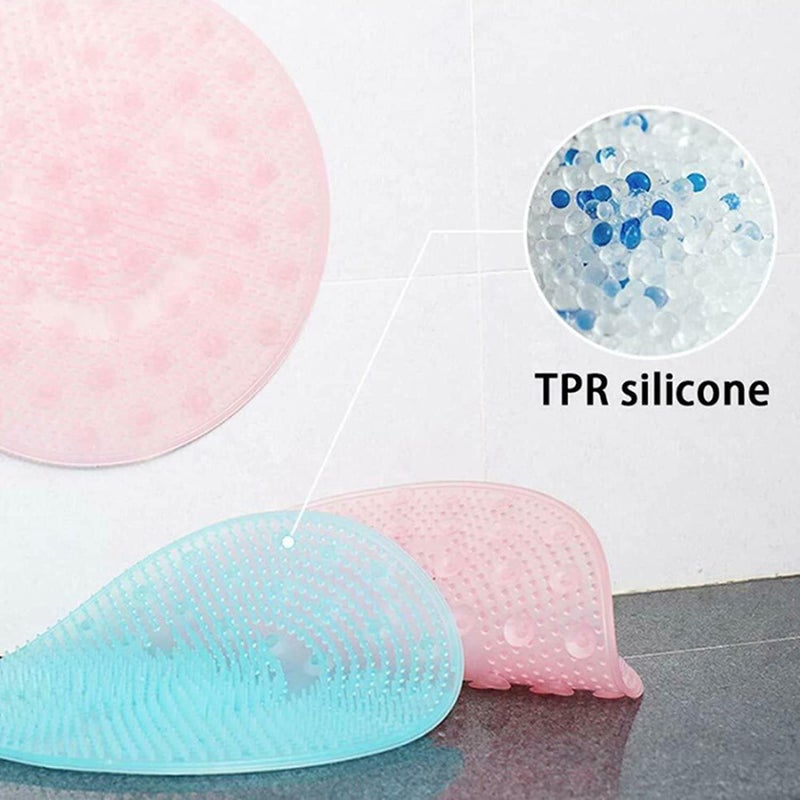 Lazy Silicone Bath Massage Cushion Brush,Non-Slip Back Massage Pad,Bathroom Wash Foot Mat Exfoliating Dead Skin Foot Brush Shower Room Non-Slip Mats with Suction Cup (Blue) - Image 2