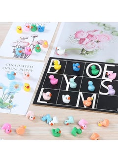 JIUZHU 220 Pcs Mini Resin Duck Birthday Party Miniature Figure Landscape Aquarium DIY Decoration Bonsai Interior Christmas Fairy Garden Hide and Seek Prank 11 Colors  - Image 2