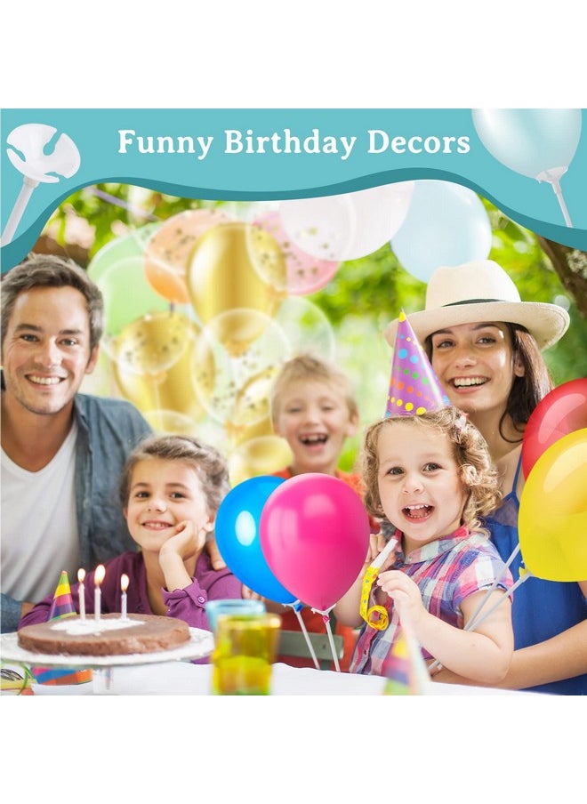 PP OPOUNT - 35 Pieces Balloon Sticks 12.6 Inches Plastic Balloons Sticks Balloon Holders For Anniversary Wedding Birthday Party Decoration Balloon Sticks With Base (Upgraded Version) - Image 1