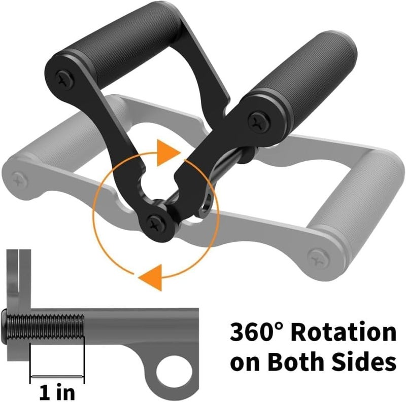 COMMANDO Non-Slip Rubber V Grip – Use with Olympic Bar & Home Gym – 360° Rotation – Rowing, Pull-Ups, Back, Shoulders, Arms - Image 4