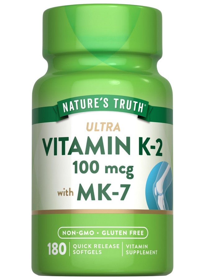 Nature's Truth Vitamin K2 MK-7 | 100 mcg | 180 Softgels | Non-GMO & Gluten Free Supplement - Image 1