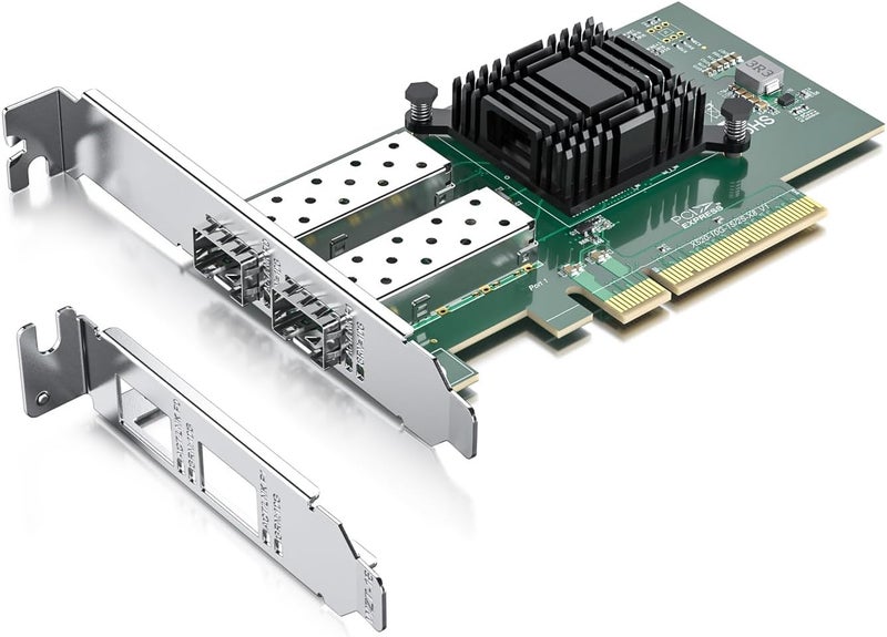 HYFIBER H!Fiber 10Gb SFP+ PCI-E Network Card NIC, with Intel 82599ES Chip, Dual SFP+ Ports, Compare to Intel X520-DA2 (E10G42BTDA), PCIe X8, Ethernet LAN Network Adapter Support Windows/Linux/VMware - Image 1