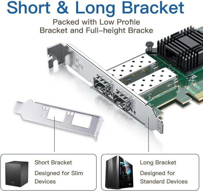 HYFIBER H!Fiber 10Gb SFP+ PCI-E Network Card NIC, with Intel 82599ES Chip, Dual SFP+ Ports, Compare to Intel X520-DA2 (E10G42BTDA), PCIe X8, Ethernet LAN Network Adapter Support Windows/Linux/VMware - Image 4
