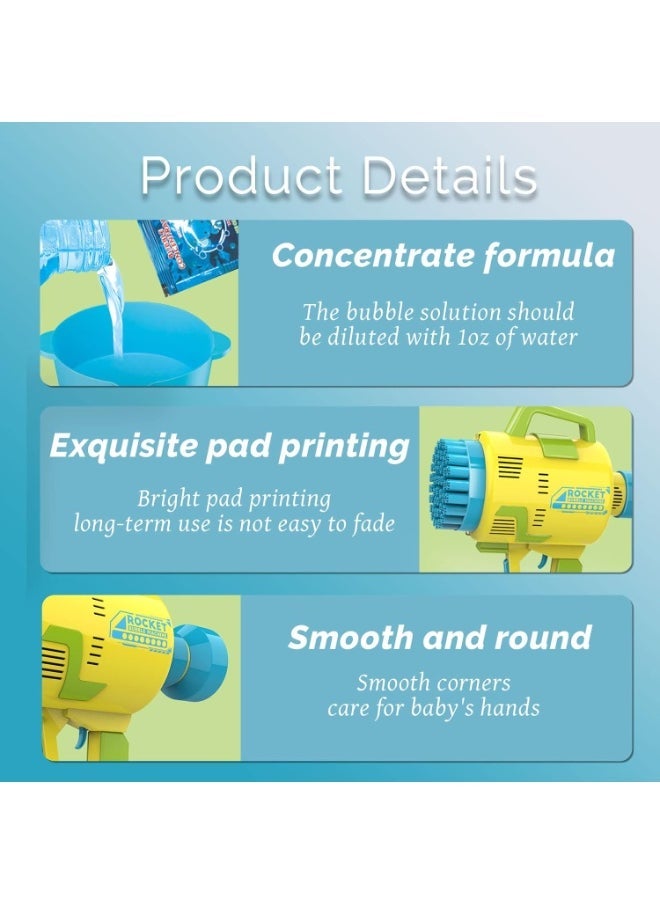 ELTRAZONE 49 Hole Bubble Gun with Bubble Solution – Electronic Automatic Bubble Blower with LED Lights for Kids | Outdoor Toddler Toy for Boys & Girls Ages 4-8 | Big Bubble Maker for Non-Stop Fun & Best Gift Idea for Children - Image 5