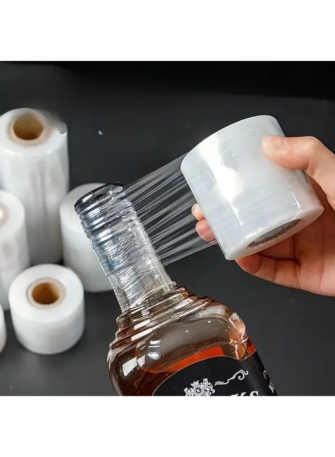 1 Roll Of 12 Inch Manual Stretch Seal Wrap Film For Jars Bottles Containers Preservation Freshness And Leakproof Sealing Easy To Use Packaging Material - Image 1