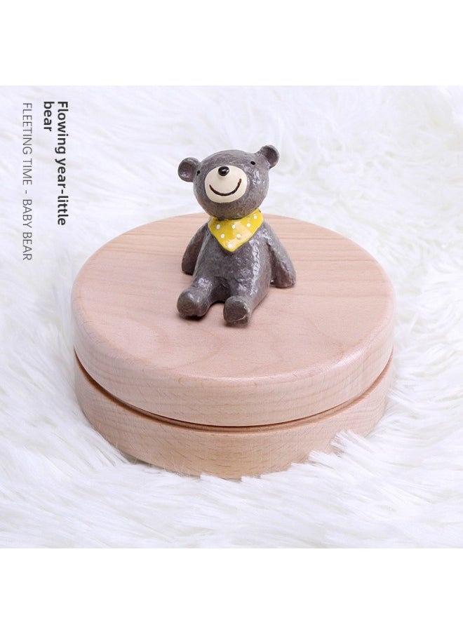 Generic Wooden Children's Teeth Storage Box Baby Nail Clippers Weekly Commemorative Belly Button Collection Box For 1-3-5 Years Old-Specifications:Little Bear (milk Box)  - Image 1