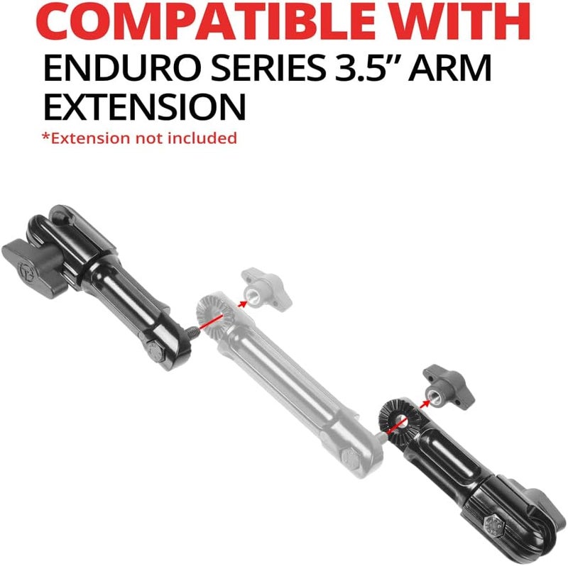tackform 7" Aluminum Arm with Dual 20mm Ball & Socket Joints. Expandable Elbow Joint. Thumbscrew for Quick Adjustment Enduro Series - Image 2