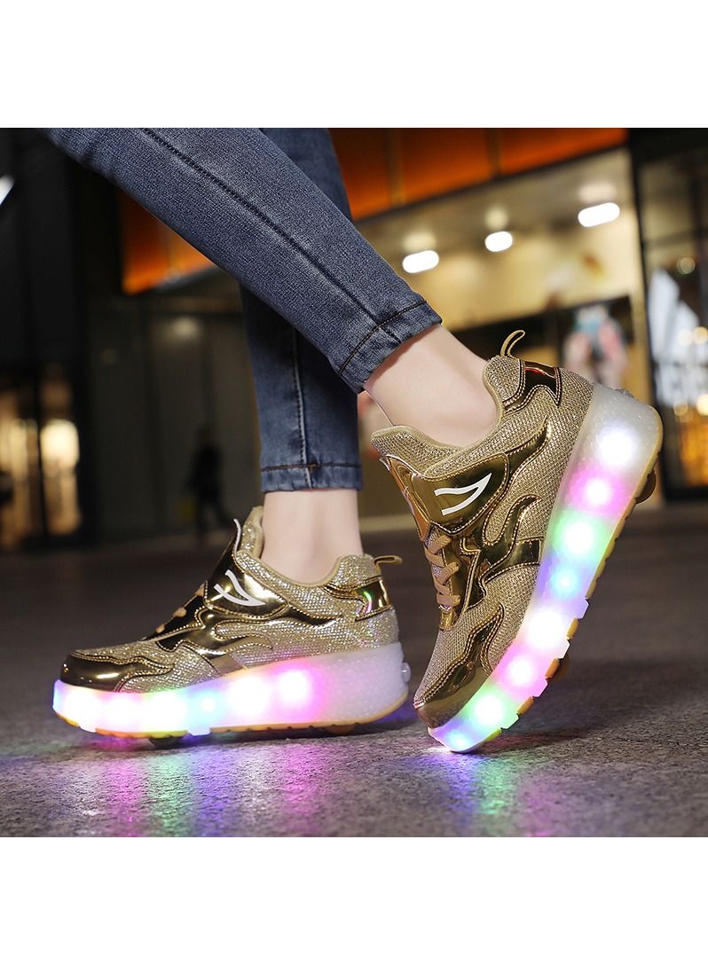 Joshberg LED Flash Light Sneaker Skate Shoes with Wheels USB Charging Roller Skates Shoes  - Image 4