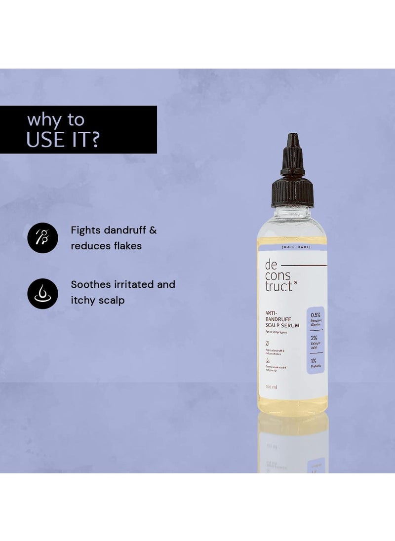 Deconstruct Deconstruct Anti-Dandruff Scalp Serum|Contains 2% Salicylic Acid + 1% Prebiotic + 0.5% Piroctone Olamine|Dandruff Remover|Sulphate&Paraben Free - 100Ml,130 Grams  - Image 4