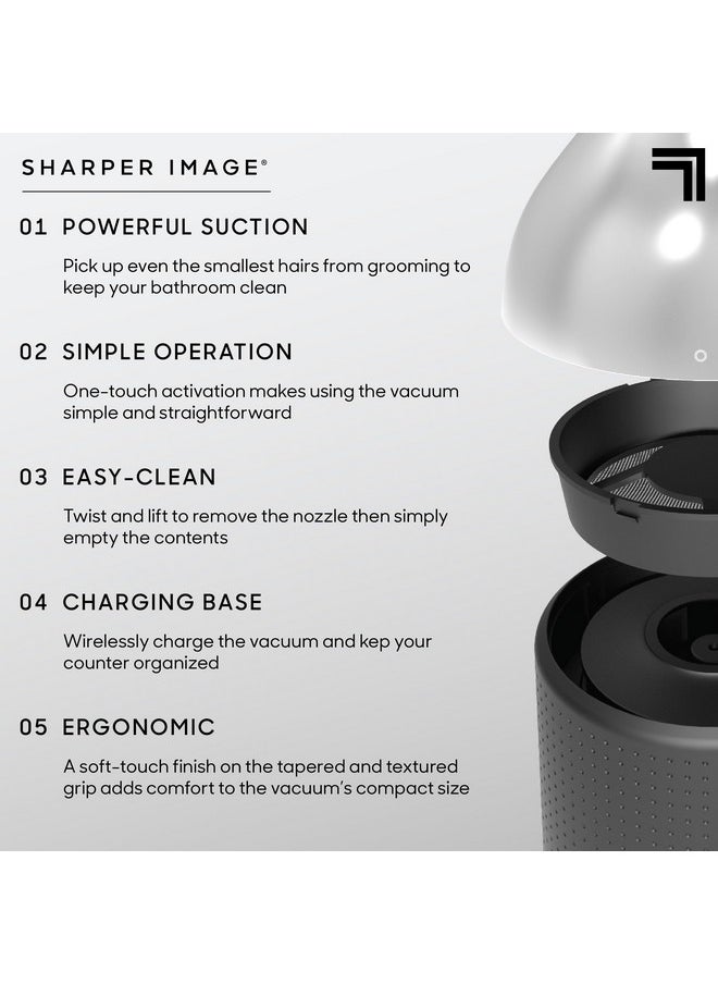 Sharper Image - ® Wireless Hair Vacuum Mustache & Beard Trimmer Shaving Hair Catcher Countertop Mens Grooming Sink Cleaner Powerful Suction Tip Charging Base Ergonomic Comfort Rechargeable Battery - Image 1
