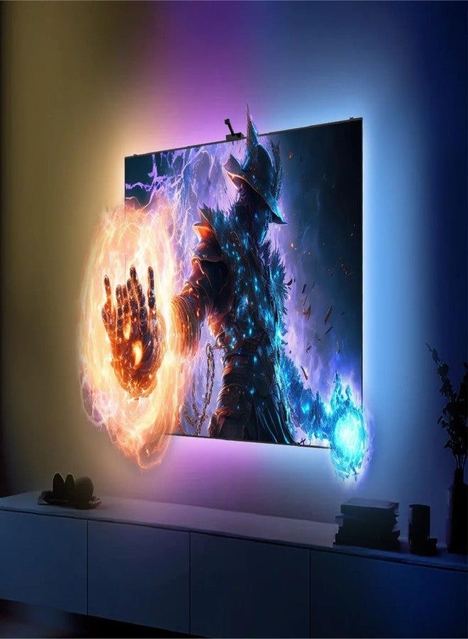 himster TV Backlight 5C with Fish-Eye Correction Function RGBICW Wi-Fi TV Sync LED Backlight with Camera, Voice and APP Control, Adapter (Works with Smart TV and Other Screens) (65 inch) - Image 3