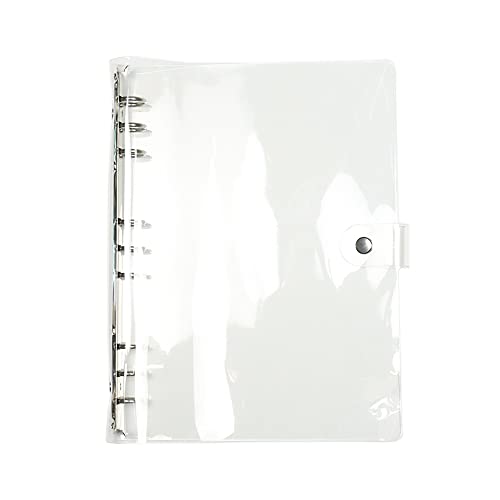 Mogoostry B5 Clear Soft PVC Round Ring Binders Dia 20mm 9-Ring Binder Cover with Snap Button Closure for Loose Leaf Journal Planner Albums DIY (B5-9 Holes(206x275mm)) - Image 1