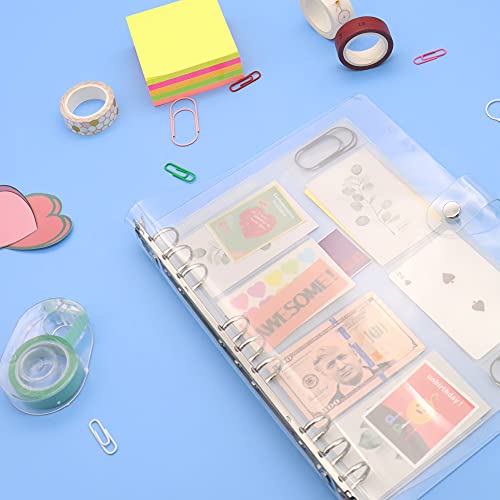 Mogoostry B5 Clear Soft PVC Round Ring Binders Dia 20mm 9-Ring Binder Cover with Snap Button Closure for Loose Leaf Journal Planner Albums DIY (B5-9 Holes(206x275mm)) - Image 4