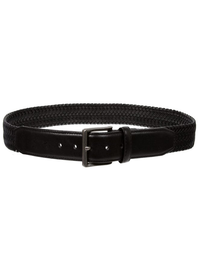 Beltiscool Men's Comfort Stretch Braided Leather Belt, Black | 52" - Image 3