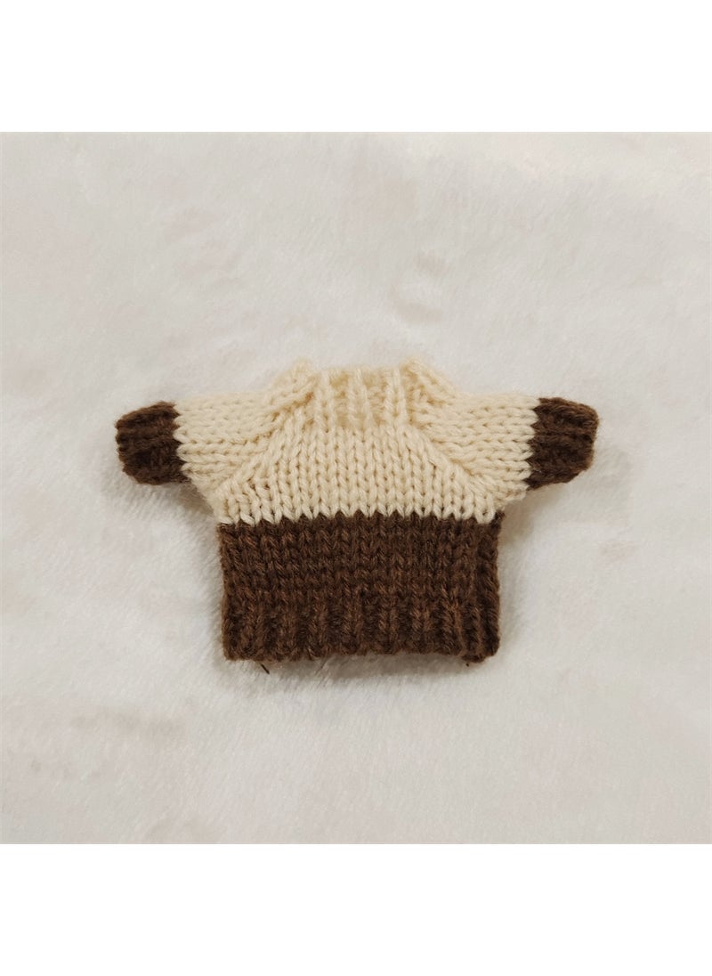 Trendy Labubu Doll Clothes Sweaters Scarves Beige color matching sweater one-piece