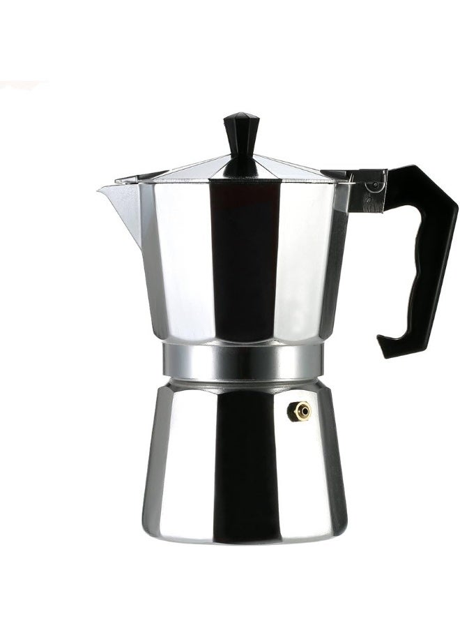 Mumtaz Moka Pot – Italian Espresso Coffee Maker, Fast Delivery, 3-Cup, Stove Top Safe – Durable Silver Aluminum - Image 1