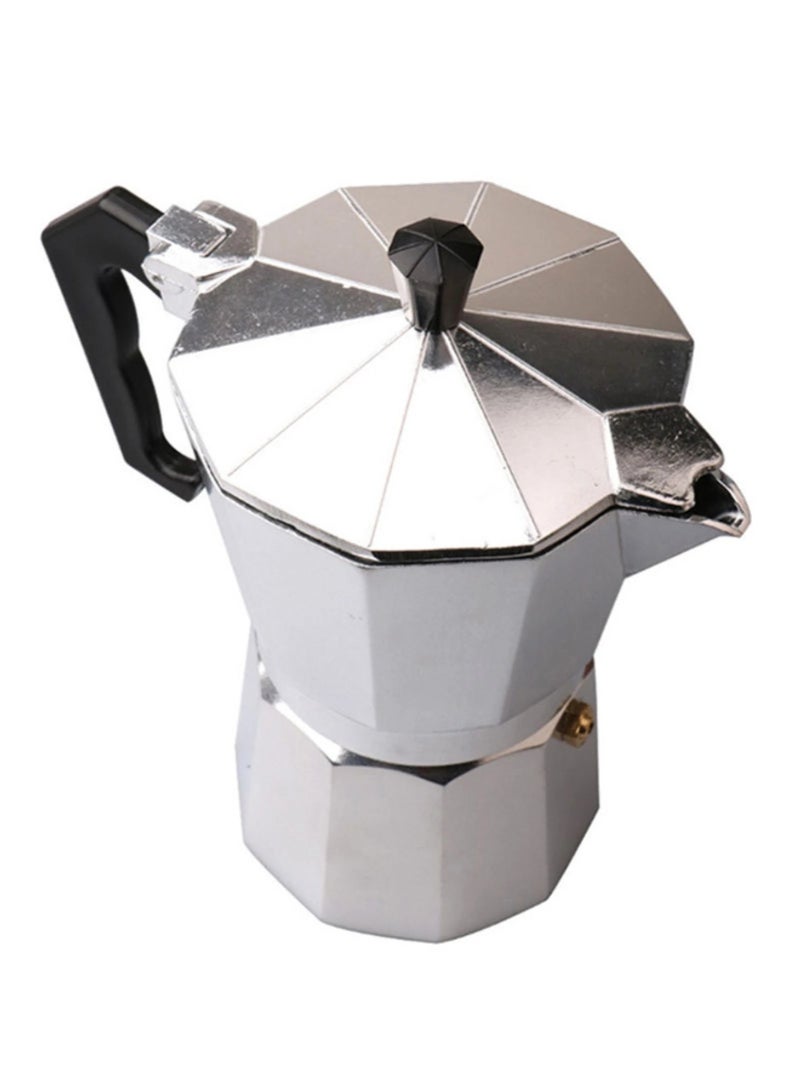 Mumtaz Moka Pot – Italian Espresso Coffee Maker, Fast Delivery, 3-Cup, Stove Top Safe – Durable Silver Aluminum - Image 2