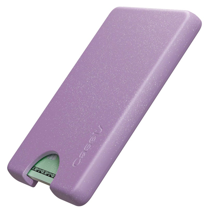 Casely MagWallet | Lavender Waves | Purple Shimmer | Slim Wallet Card Holder | Compatible with MagSafe | Soft-Touch Hard Silicone | Holds Up to 3 Cards - Image 3