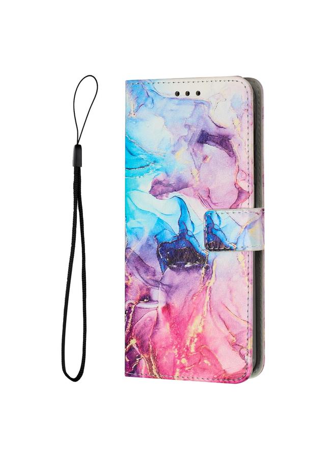 زبون جراب لهاتف Infinix Smart 6 Plus مصنوع من الجلد بنمط رخامي مطلي - Image 2